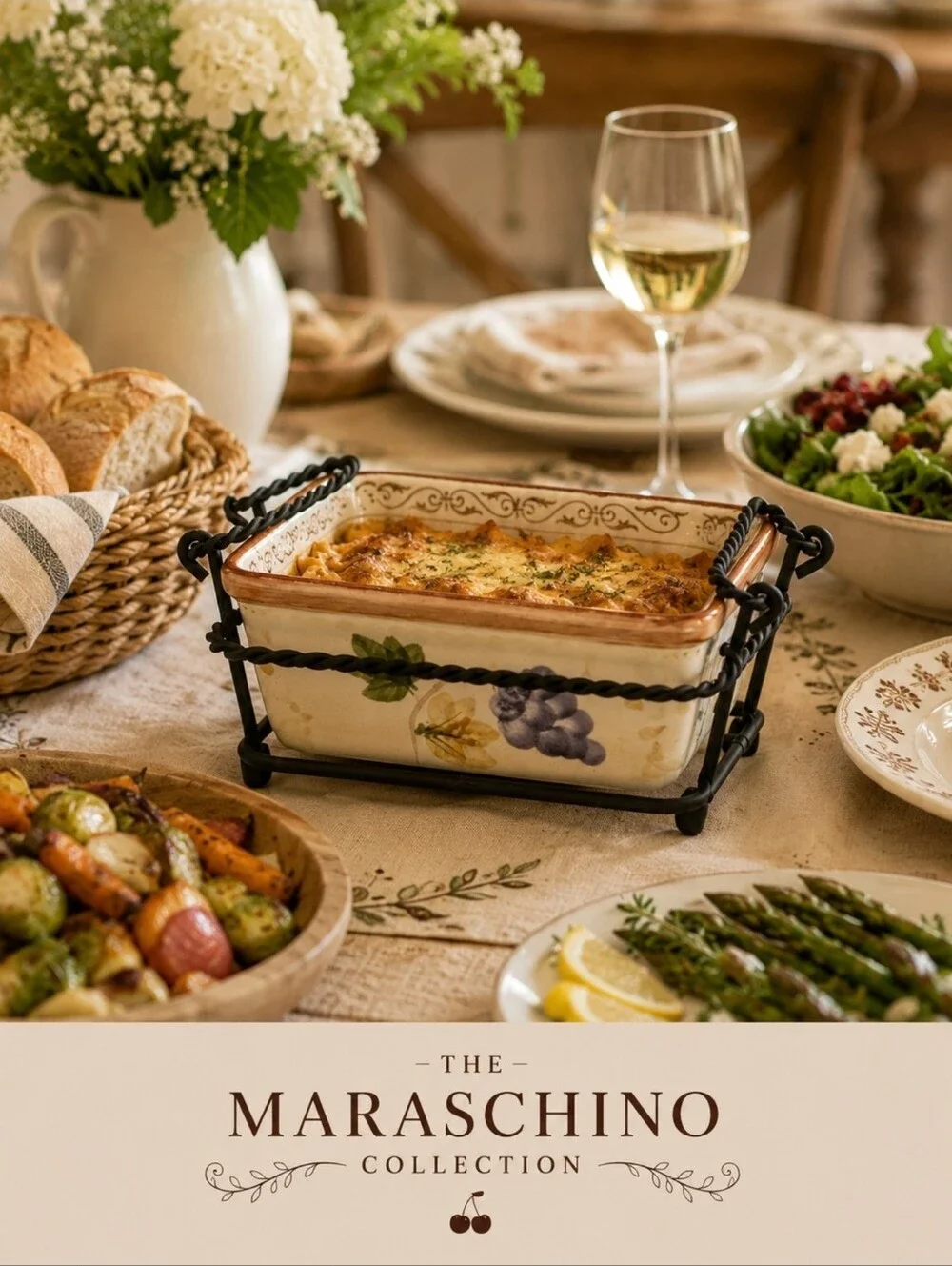 Temptations by Tara Floral Stoneware Casserole Dish | 1 Qt Bakeware